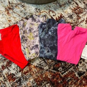Lot of four Lululemon Align Crop Pants, sz 6
